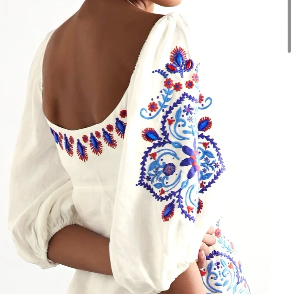 Farm Rio Embroidery Linen Mini - Picture 9 of 13